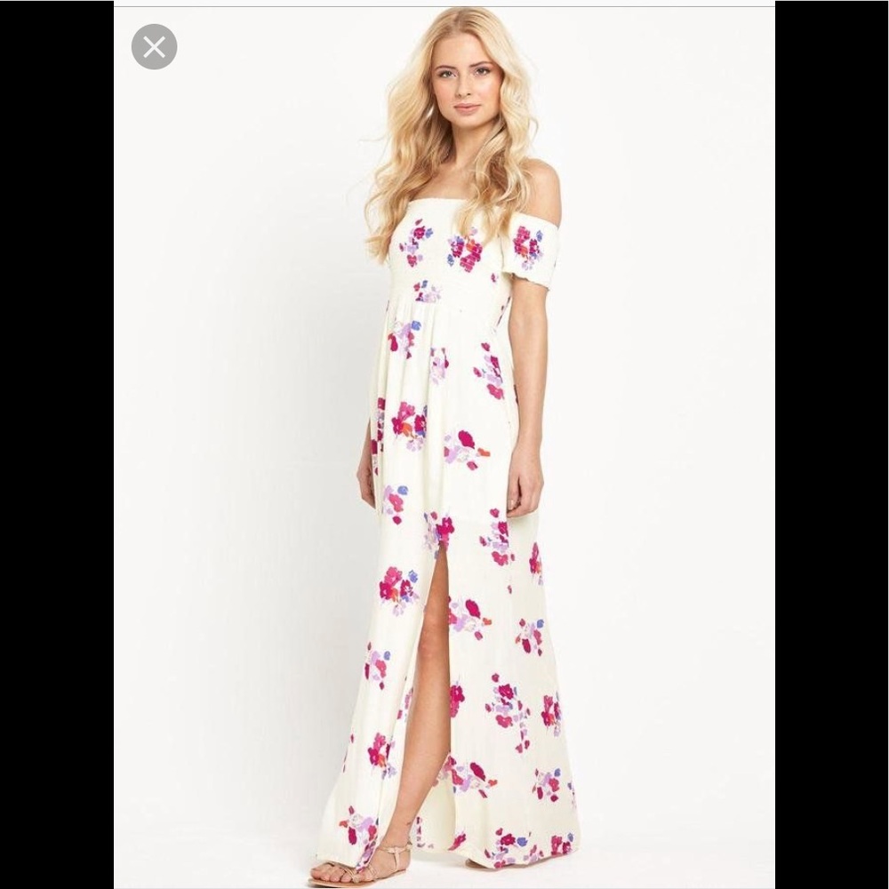 Mink Pink Floral Off The Shoulder Maxi Dress